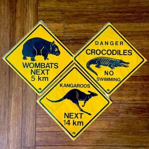 Vintage Australian Roadsigns set of 3